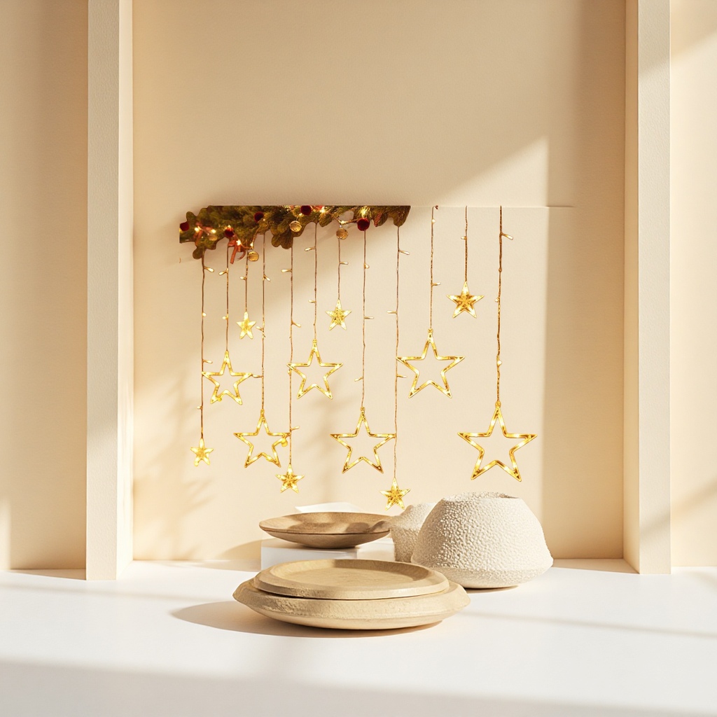 Golden star string LED warm light decorative string, 3-meter battery-powered festival decoration Application Scenario