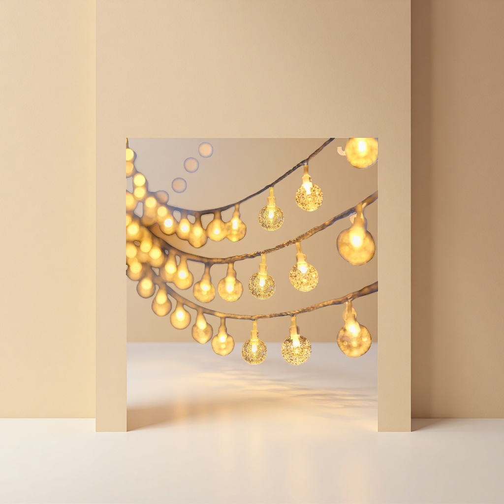 Golden spherical light strings decorate the festive atmosphere with warm LED lights that are suitable for both indoor and outdoor use details Picture