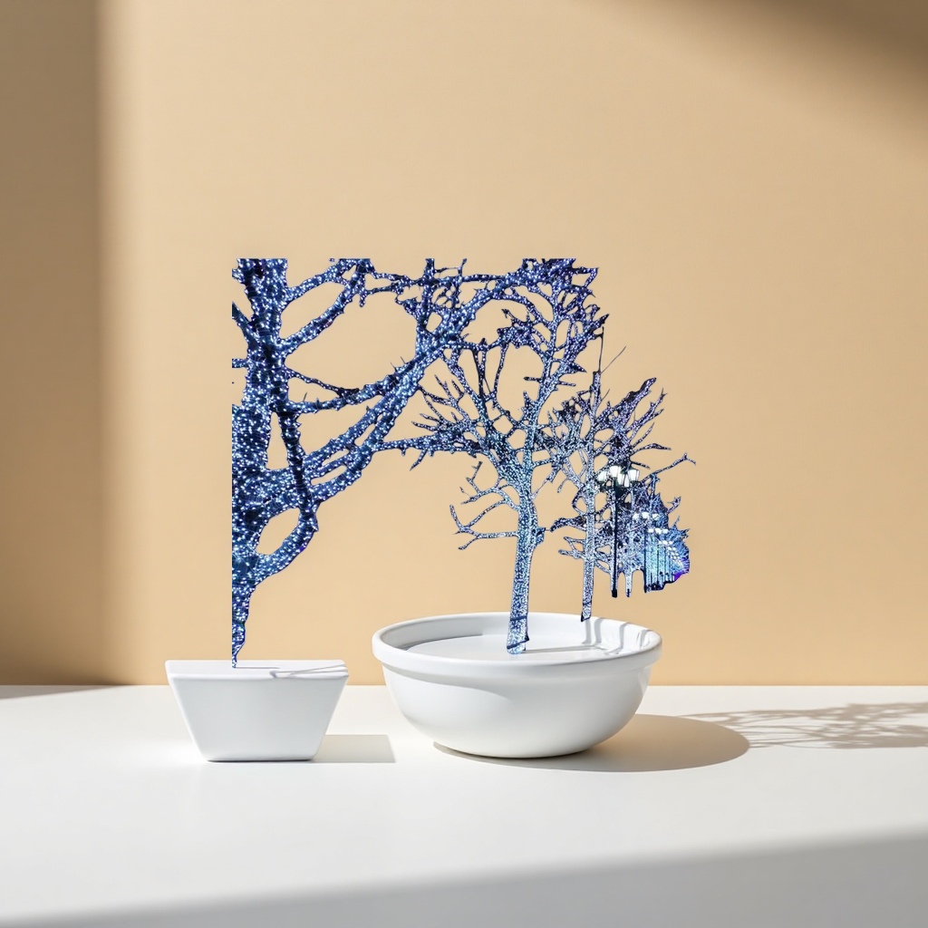 Blue light strings decorate the trees with LED outdoor courtyard hanging tree lanterns Specification image