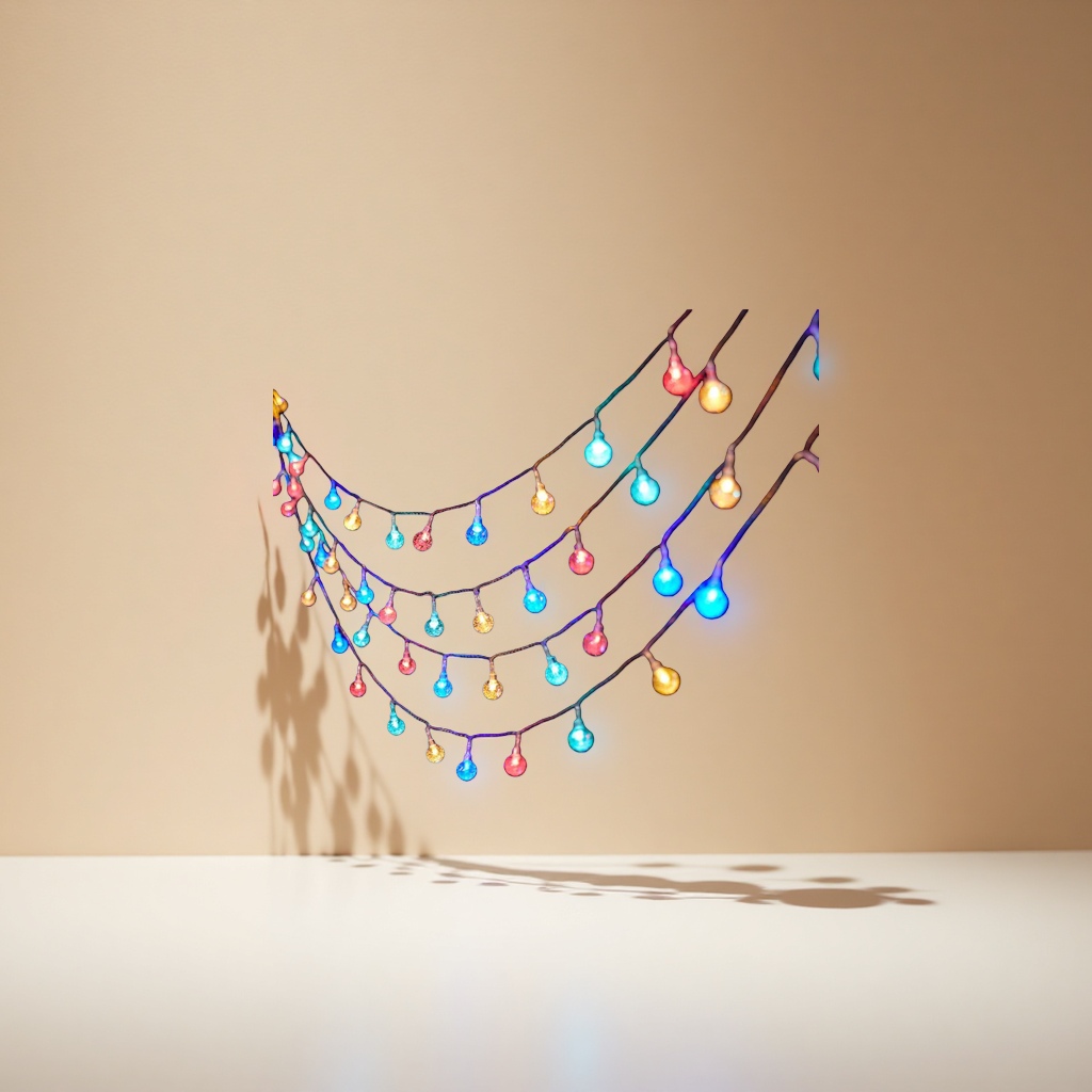 Colorful spherical string lights for festive atmosphere decoration are waterproof and suitable for both outdoor and indoor use Application Scenario