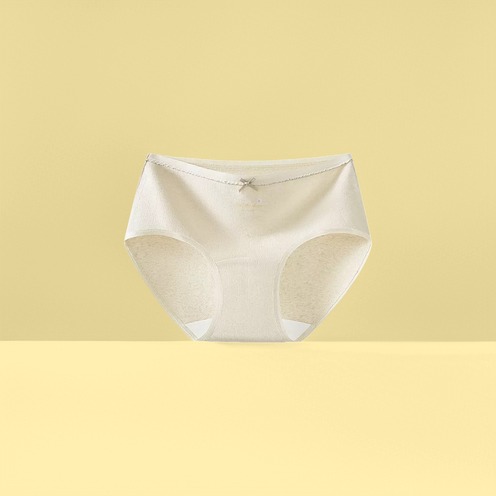 The off-white pure cotton women's underwear is breathable, comfortable, seamless and close-fitting details Picture