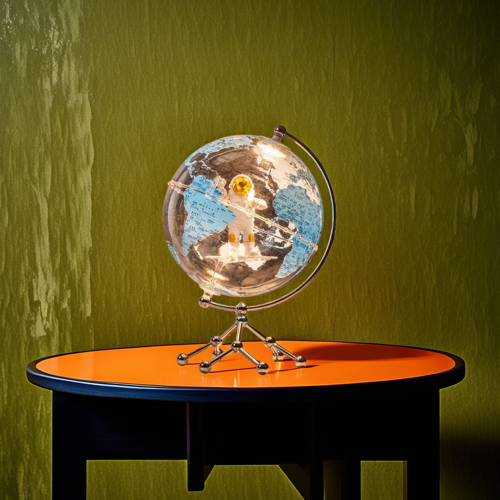 Transparent globe with astronaut model teaching demonstration teaching AIDS and popular science ornaments Application Scenario