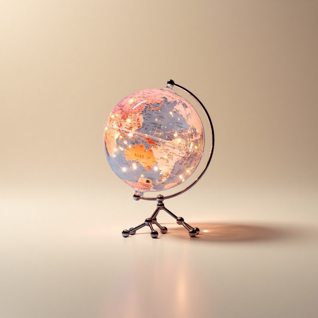 Pink globe with metal stand, student home teaching geography teaching aid desktop decoration Specification image