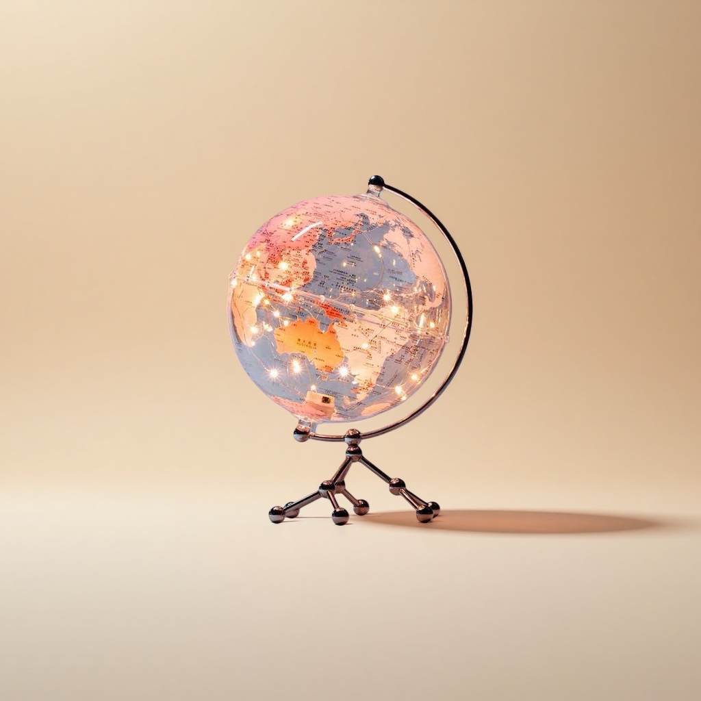 Pink globe with metal stand, student home teaching geography teaching aid desktop decoration Application Scenario
