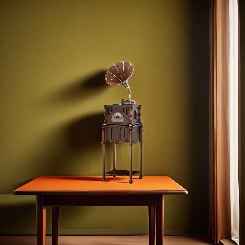 Retro wooden gramophone Bluetooth speaker decorative items for living room decoration, nostalgic audio equipment Specification image
