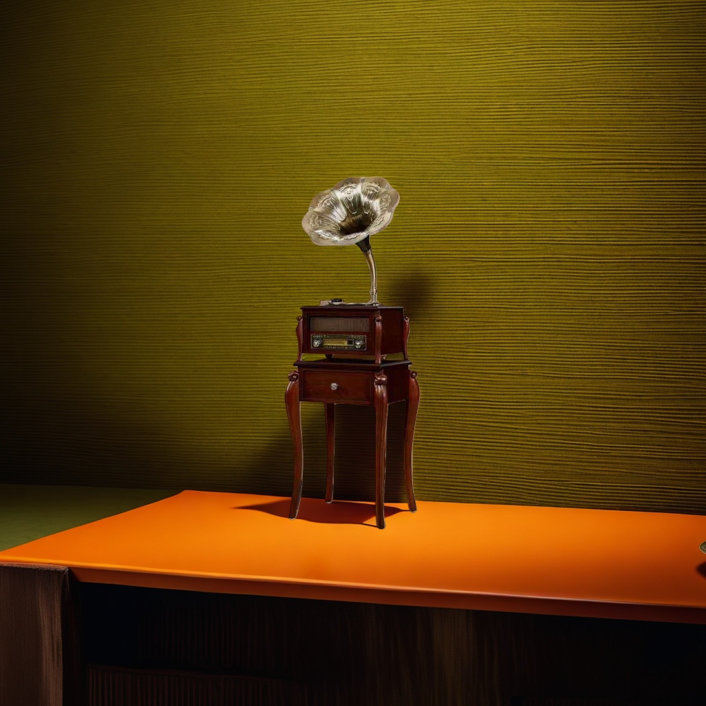 Retro gramophone, Bluetooth speaker, home decorative item, nostalgic music player Application Scenario