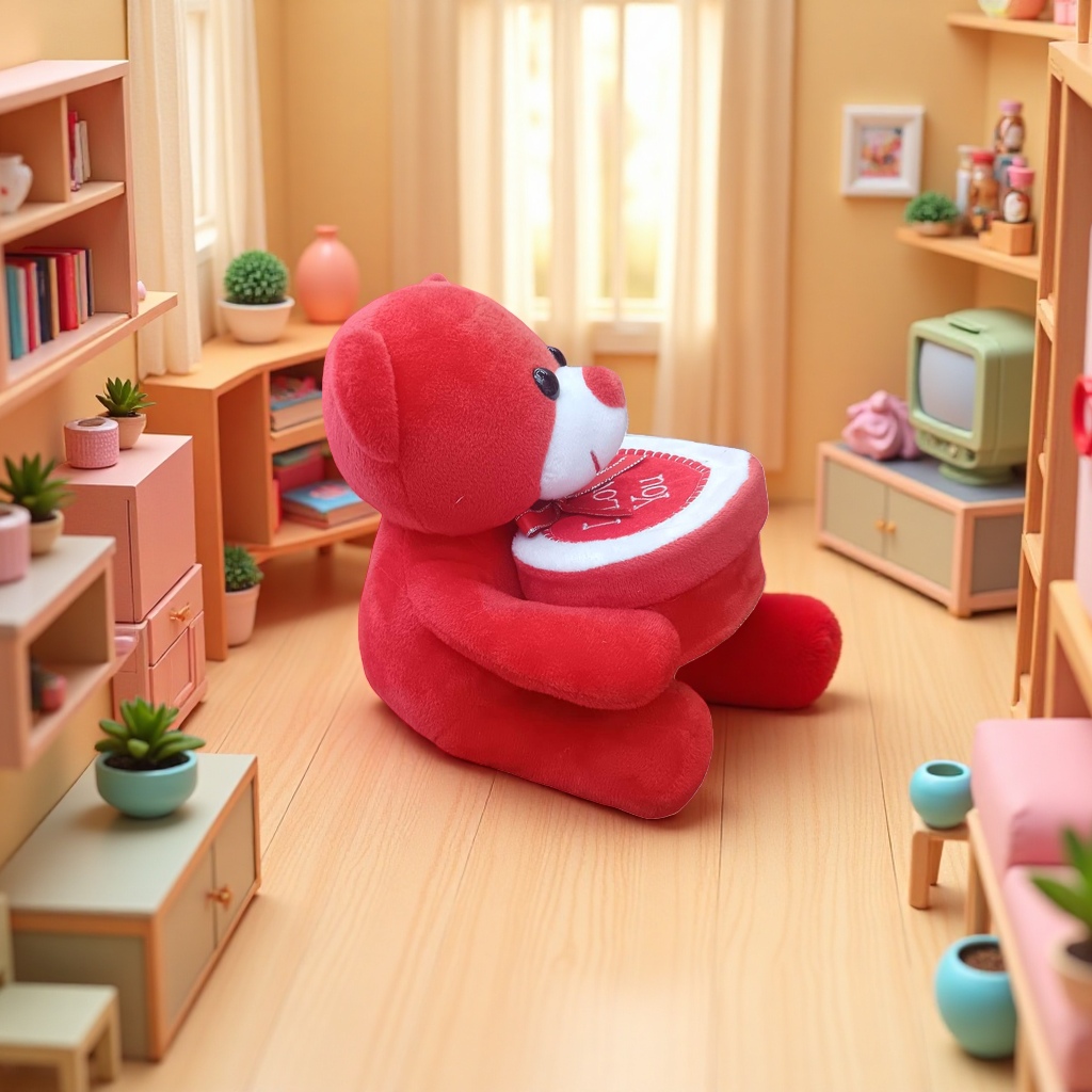 Oso de peluche rojo con corazón te amo marca peluche regalo de san valentín Specification image