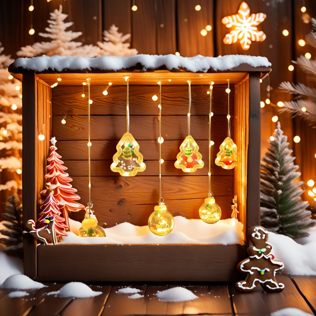 Warm yellow string lights Christmas decorative pendants, festive atmosphere lighting fixtures, suitable for both indoor and outdoor use