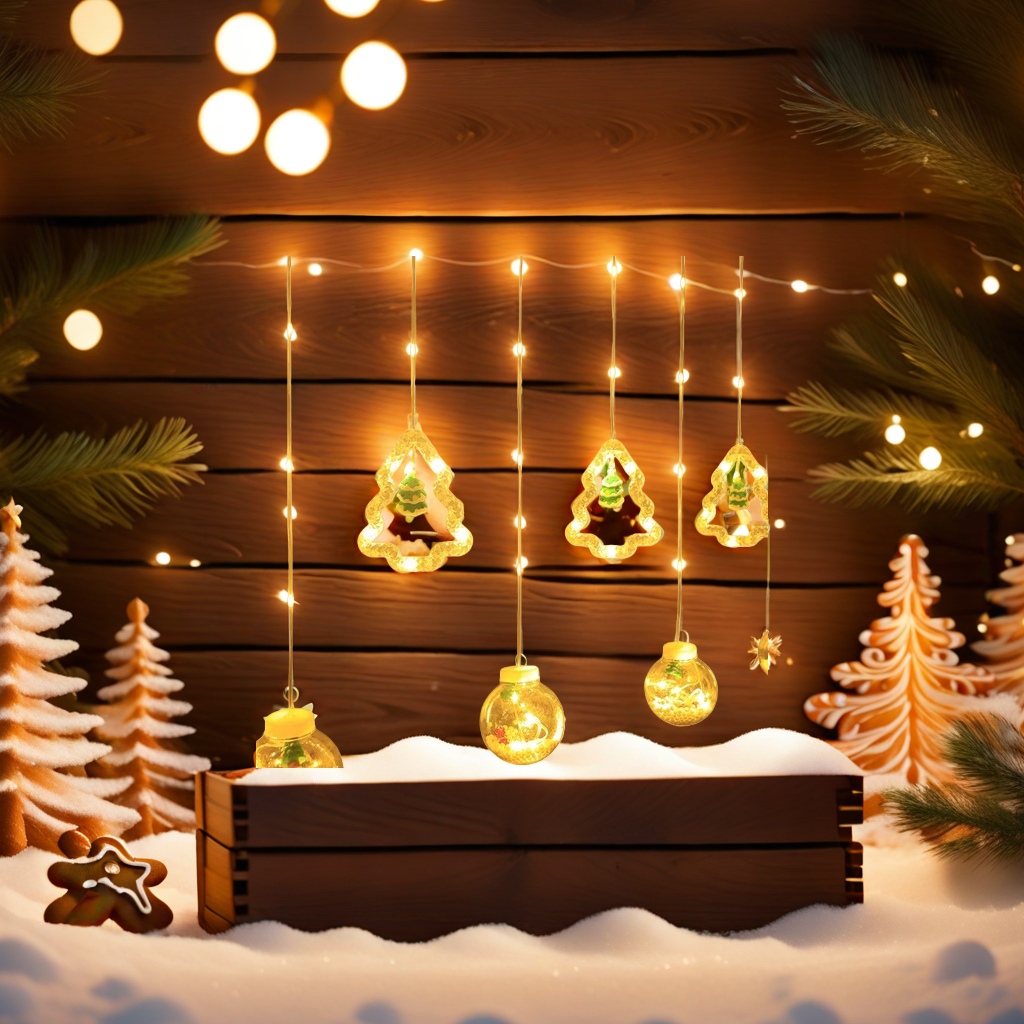 Warm yellow string lights Christmas decorative pendants, festive atmosphere lighting fixtures, suitable for both indoor and outdoor use Specification image