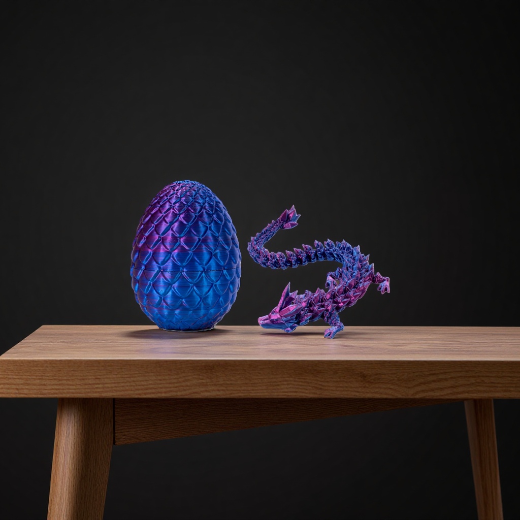 Laser purple dragon egg and gem dragon figurine model 3D printed products Specification image