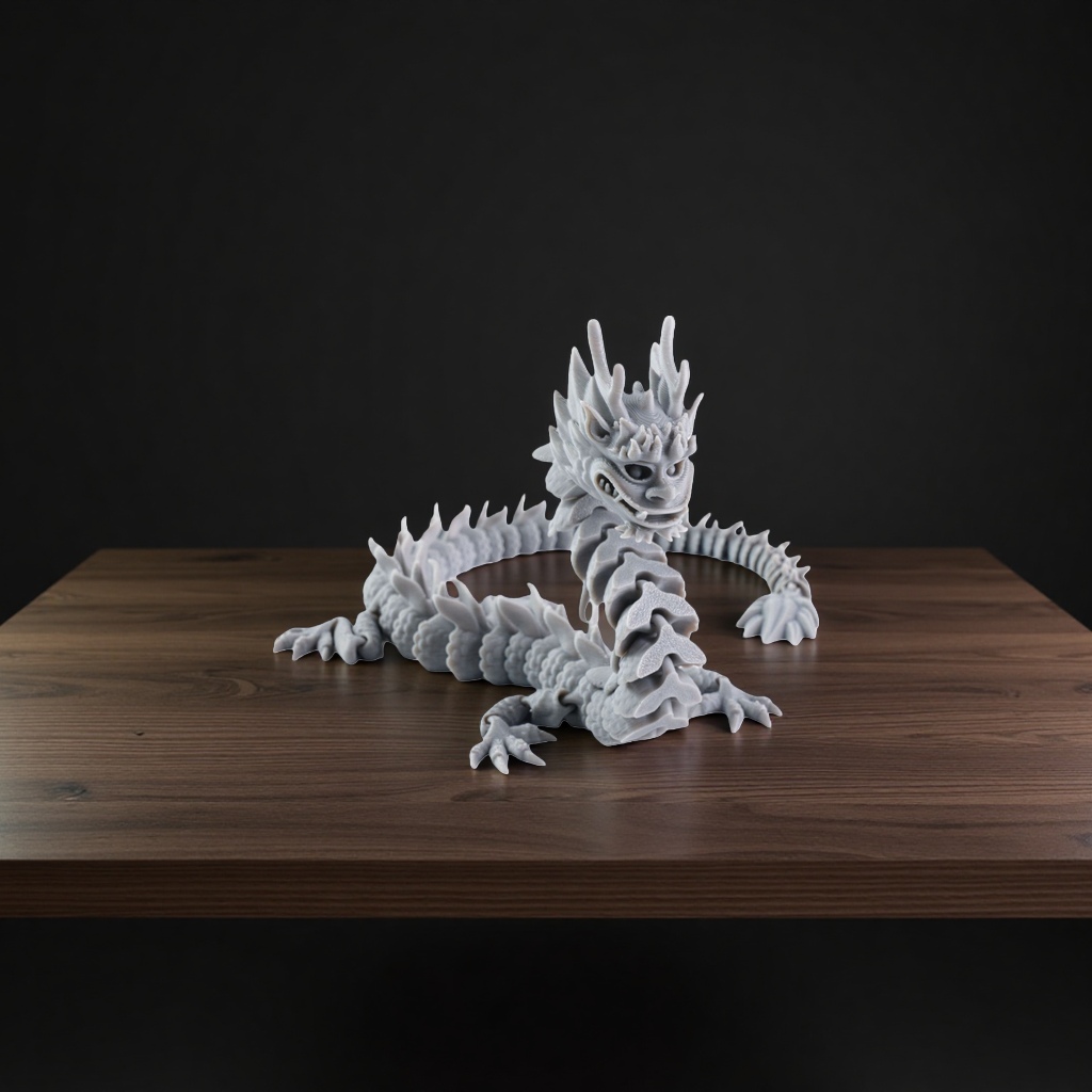 灰色龙形雕塑摆件客厅玄关办公室风水装饰品 details Picture