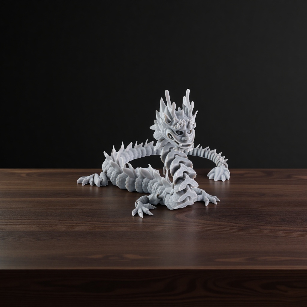 灰色龙形雕塑摆件客厅玄关办公室风水装饰品 Specification image