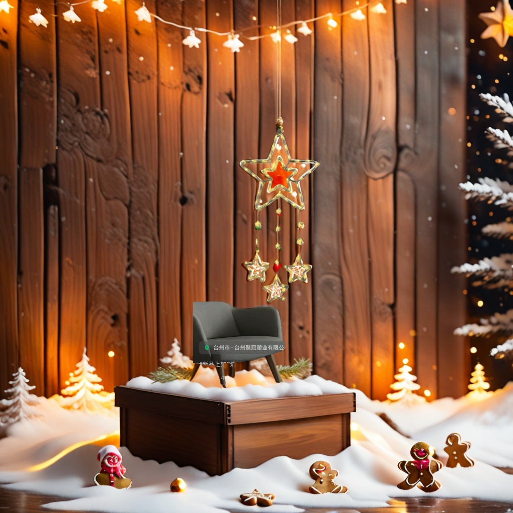 Golden star-shaped lighting fixtures for the living room and bedroom, chandeliers, and Nordic minimalist atmosphere lighting Application Scenario
