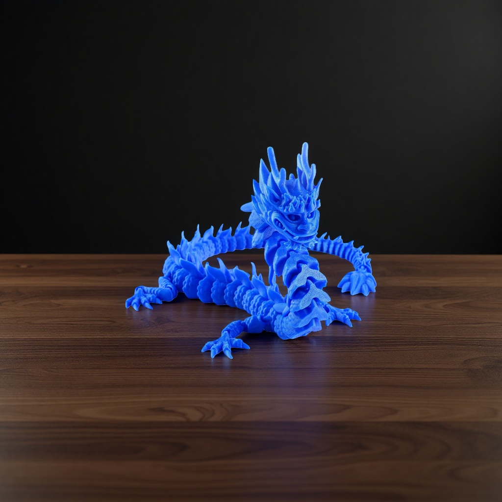 蓝色龙形3D打印模型摆件创意家居装饰工艺品 Application Scenario