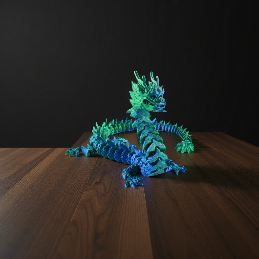 镭射绿龙形金属雕塑摆件家居装饰客厅玄关艺术摆设 Application Scenario
