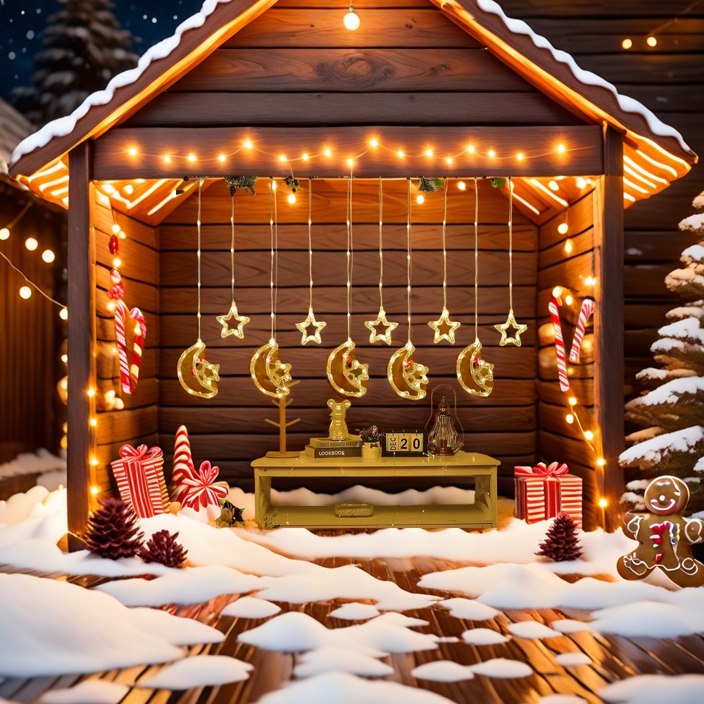 Warm yellow star and moon string lights, decorative lights, indoor and outdoor ambient lights details Picture