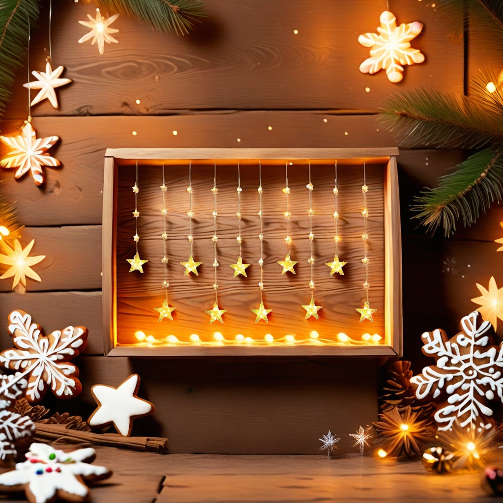 Golden star string LED warm light decorative string, 5 meters long, powered by 20 batteries