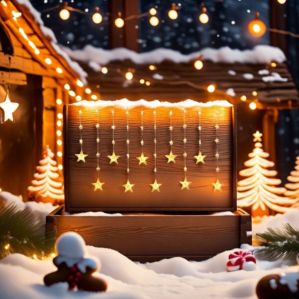 Golden star string LED warm light decorative string, 5 meters long, powered by 20 batteries Specification image