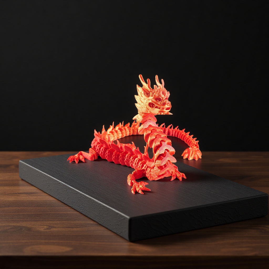 红色龙形3D打印模型摆件创意家居装饰工艺品 Application Scenario