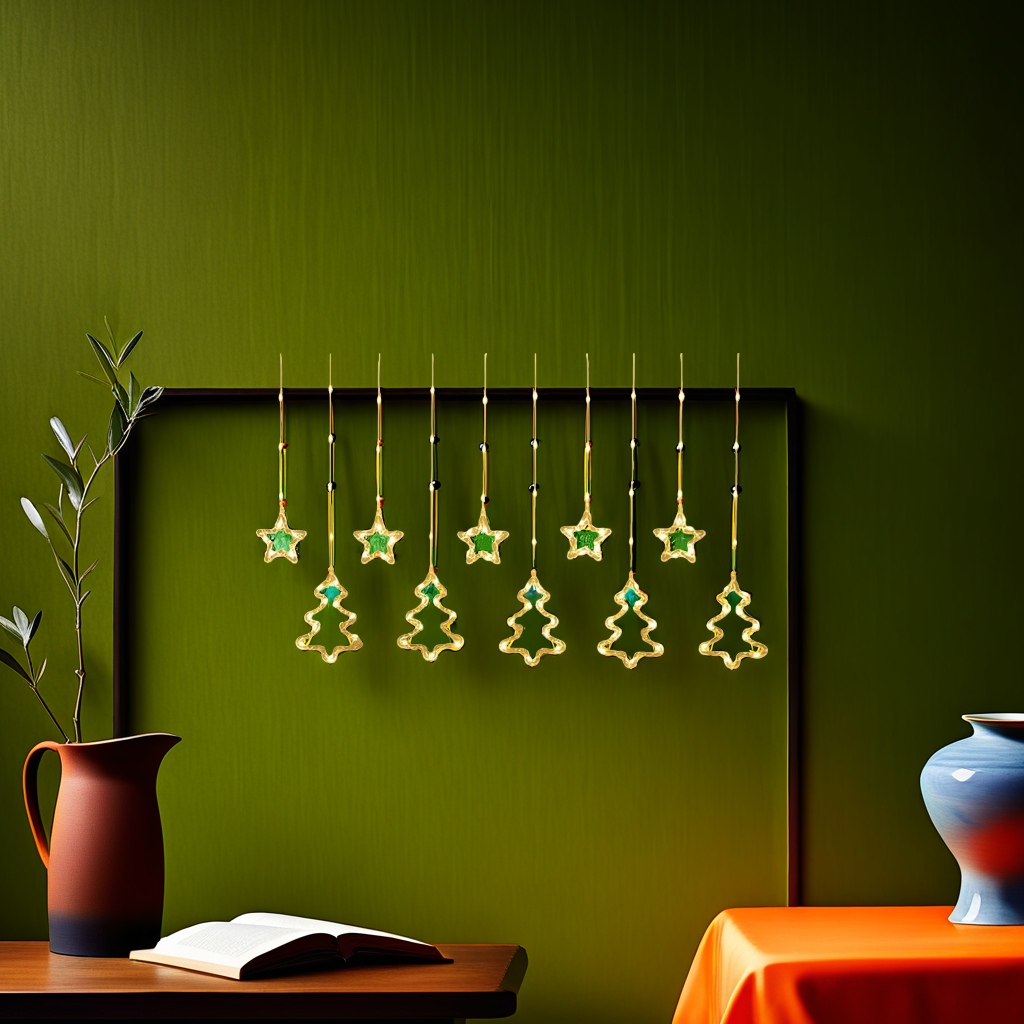 Warm yellow star-shaped Christmas tree-shaped string lights for festive decorations create a cozy atmosphere Application Scenario