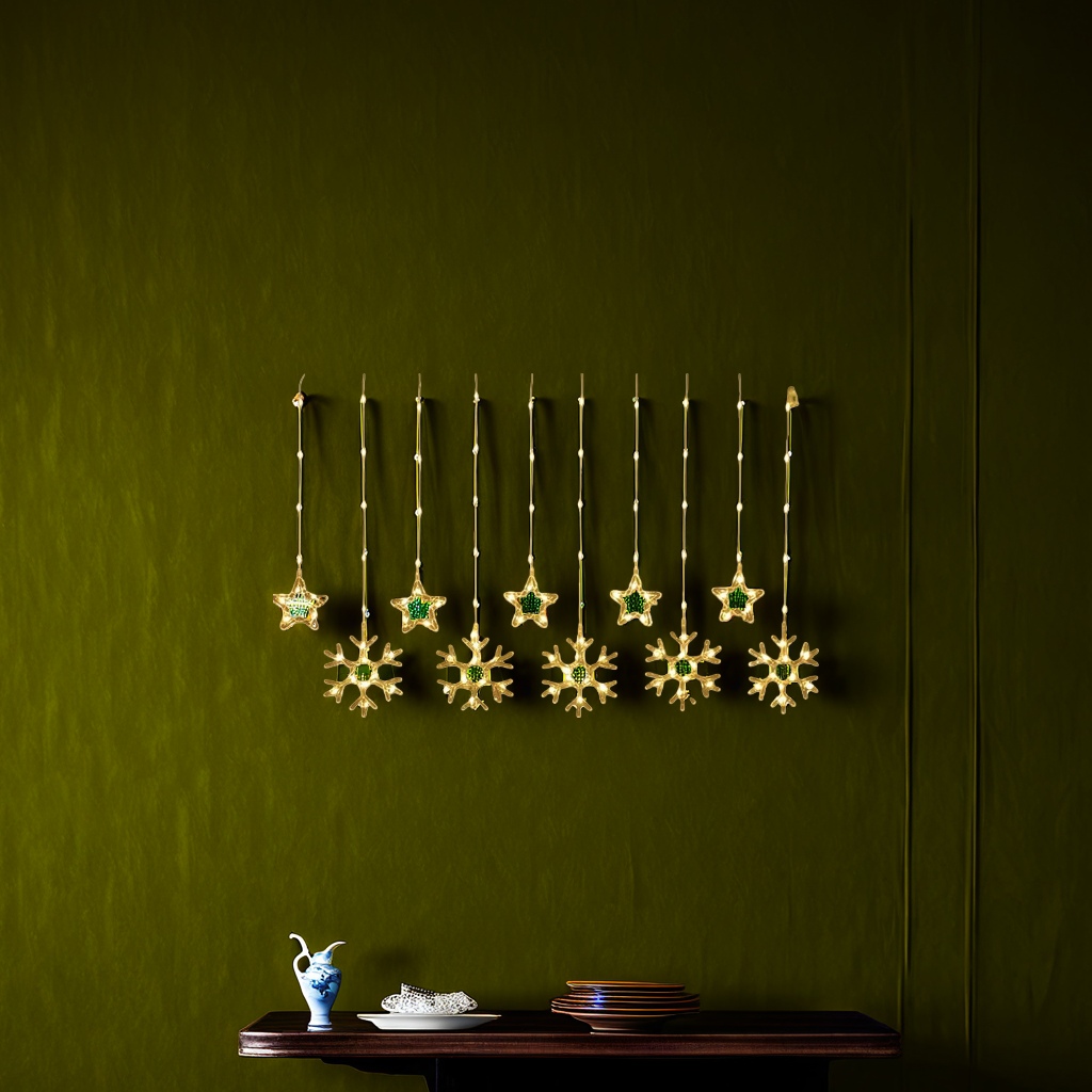 Warm yellow snowflake star string light decorative light indoor and outdoor festival atmosphere light Application Scenario
