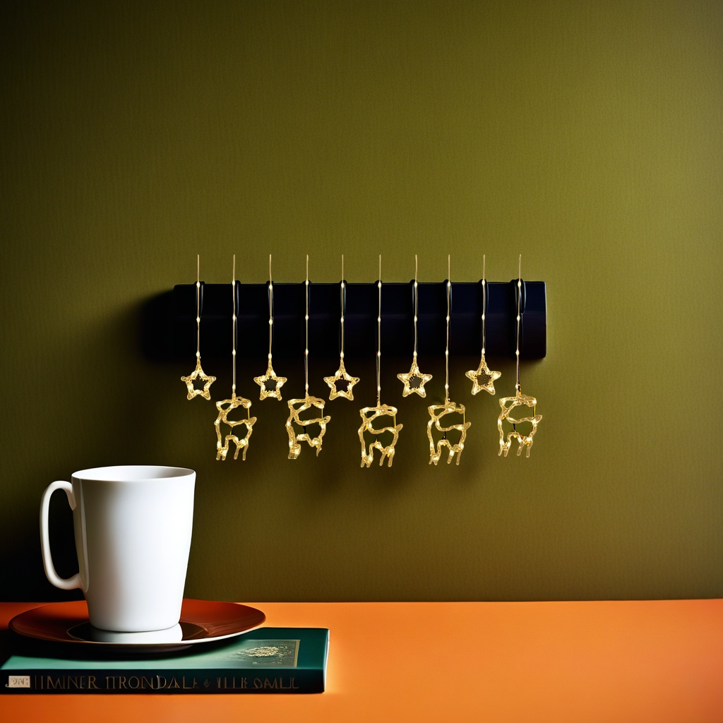 Warm yellow star-shaped deer string lights, decorative lights and festive atmosphere lights details Picture