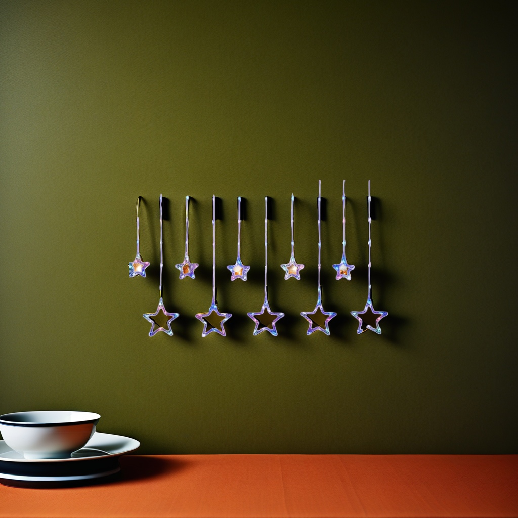 Colorful star-shaped light strings for night lights, atmosphere lights and indoor festival decorations details Picture