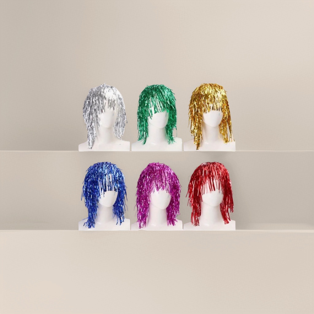 Colorful sequined tassel wigs for fashionable party looks, long and curly hair suitable for grooming