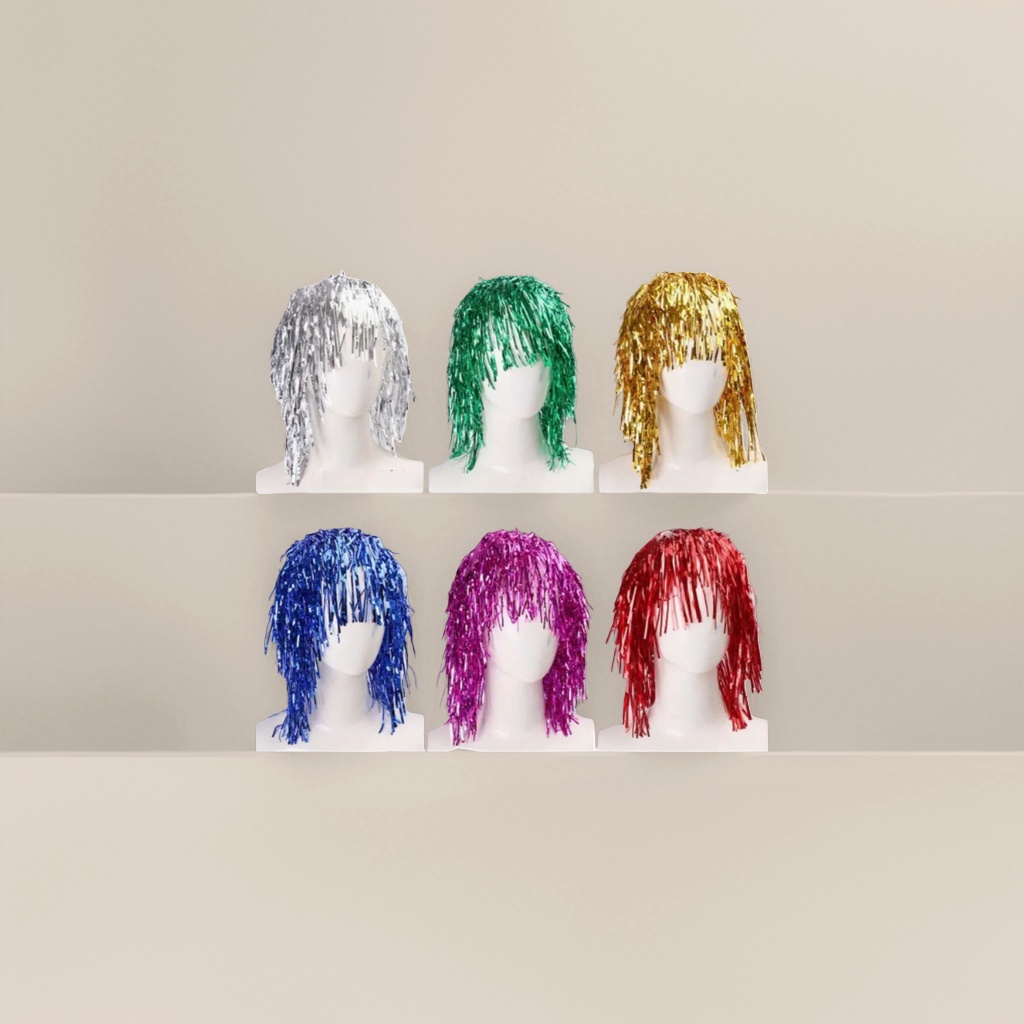 Colorful sequined tassel wigs for fashionable party looks, long and curly hair suitable for grooming