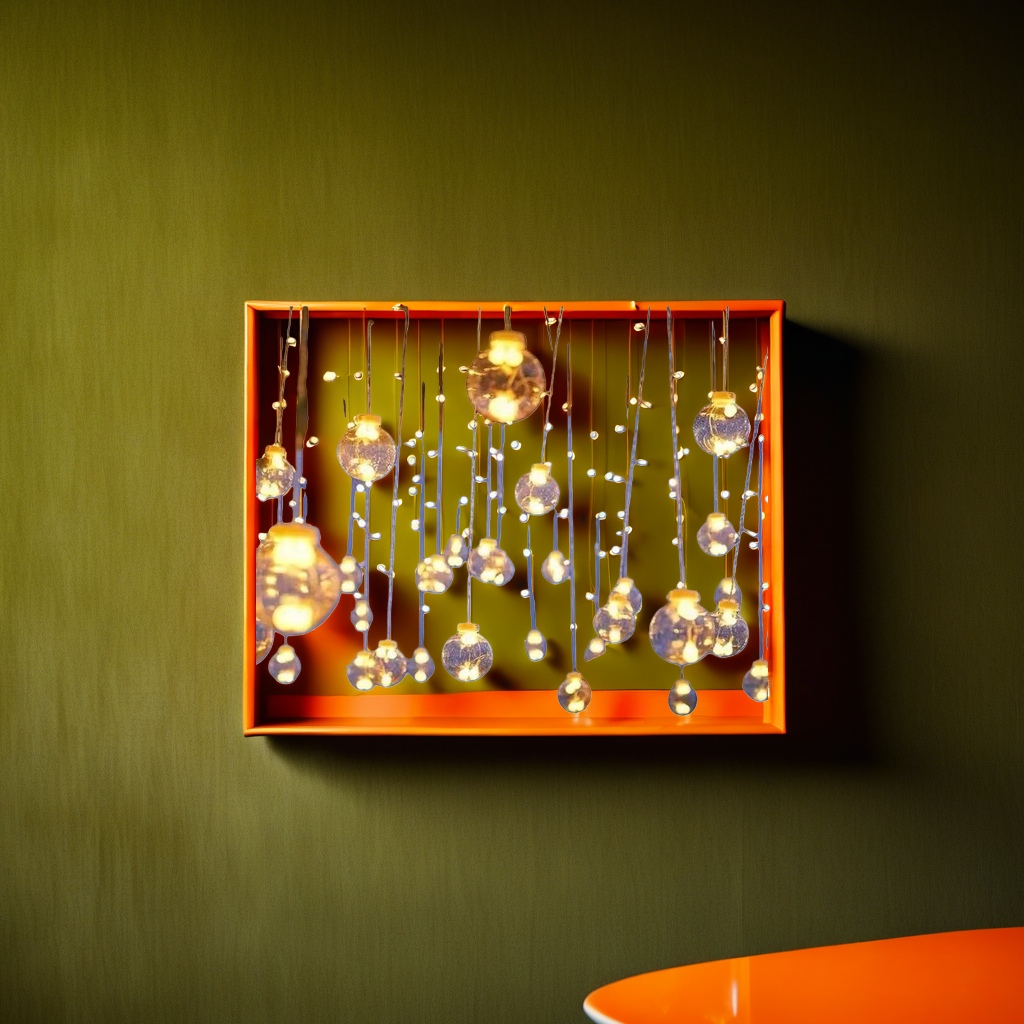 Warm yellow spherical string lights decorate the festive atmosphere with indoor and outdoor LED string lights