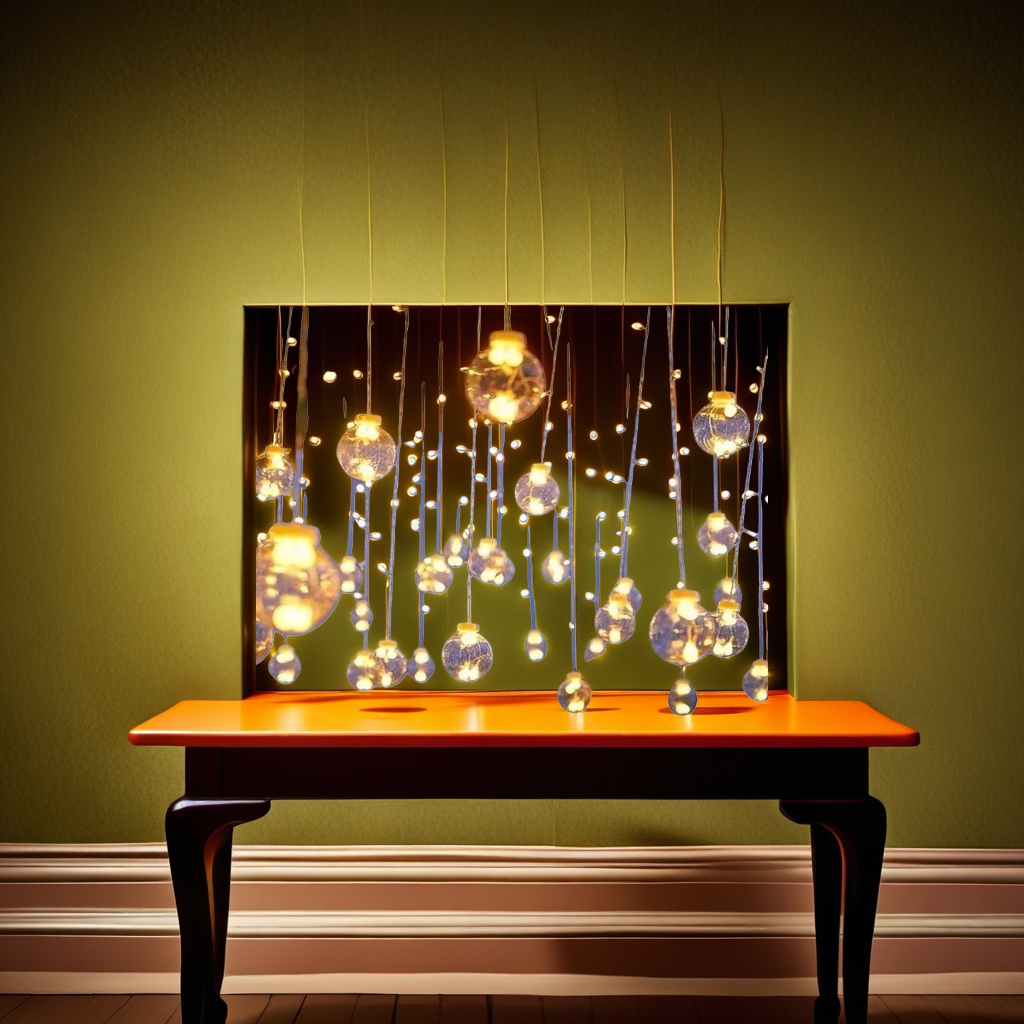 Warm yellow spherical string lights decorate the festive atmosphere with indoor and outdoor LED string lights Application Scenario