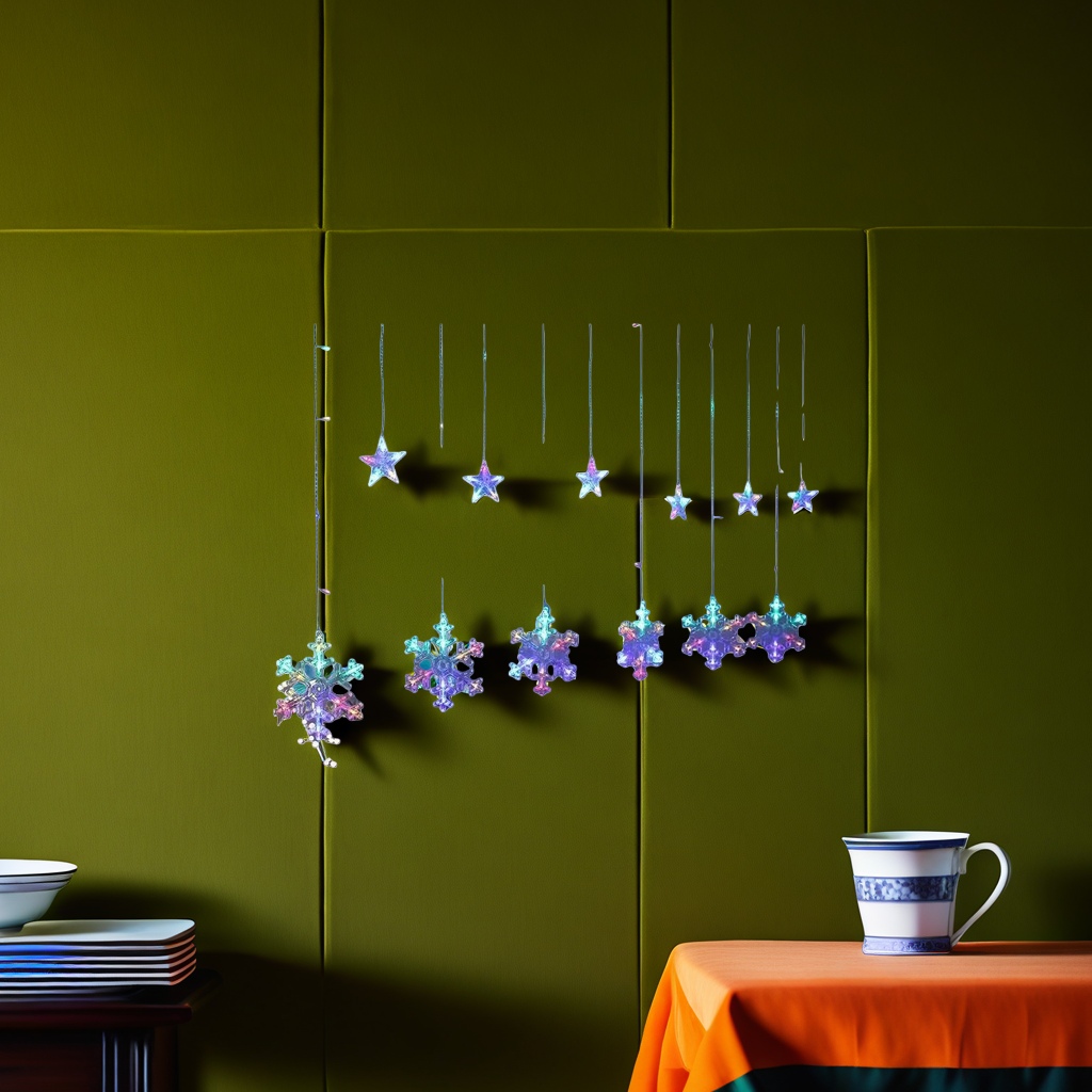 Colorful star snowflake light string LED warm light decorative lights, 5 meters, 20 lights controllable flashing, festive atmosphere Specification image