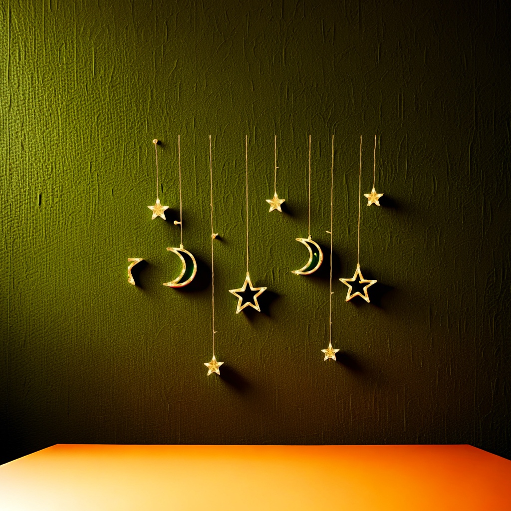 Warm yellow star and moon-shaped string lights for decorative atmosphere lighting, suitable for both indoor and outdoor use details Picture