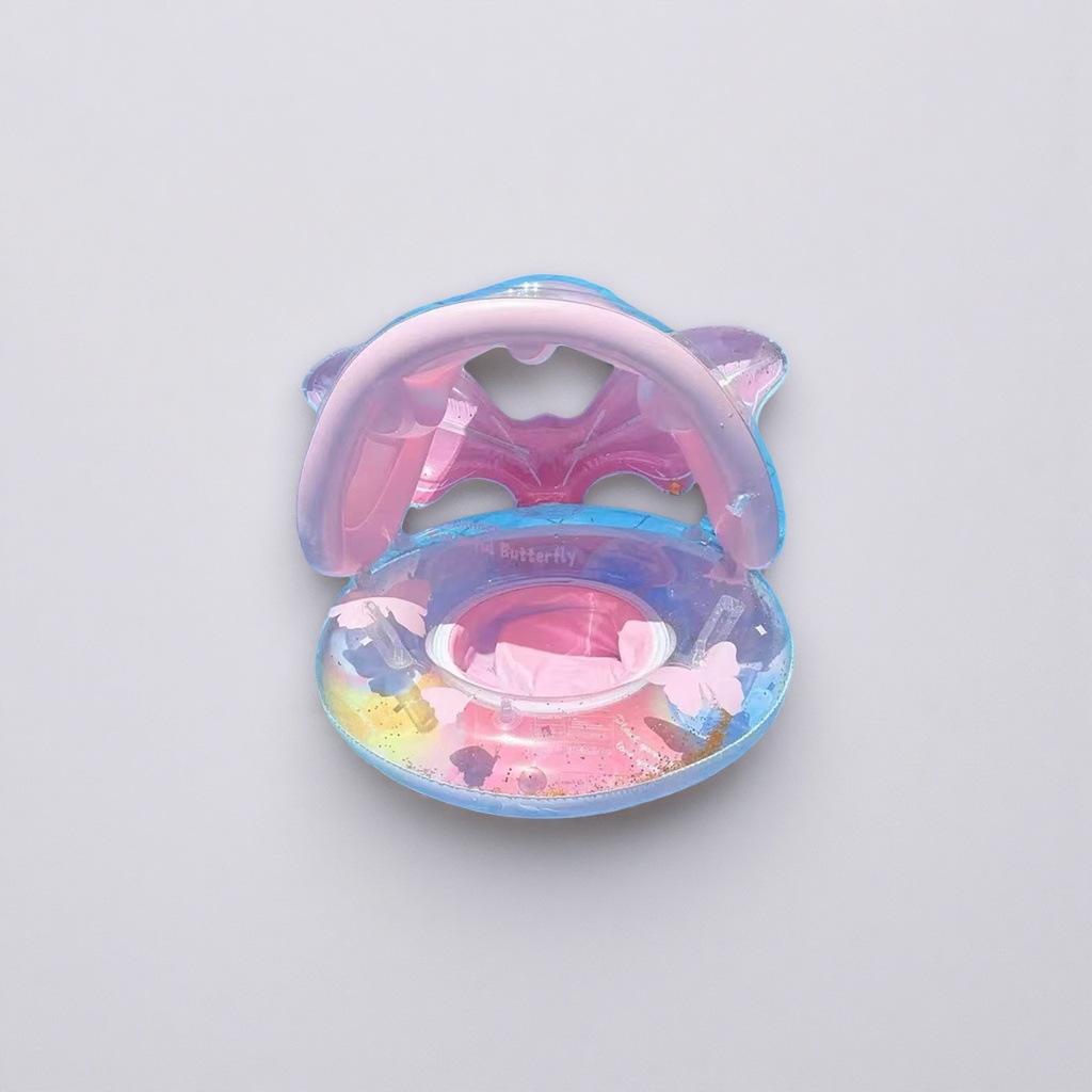 粉色蝴蝶造型婴儿游泳圈产品图