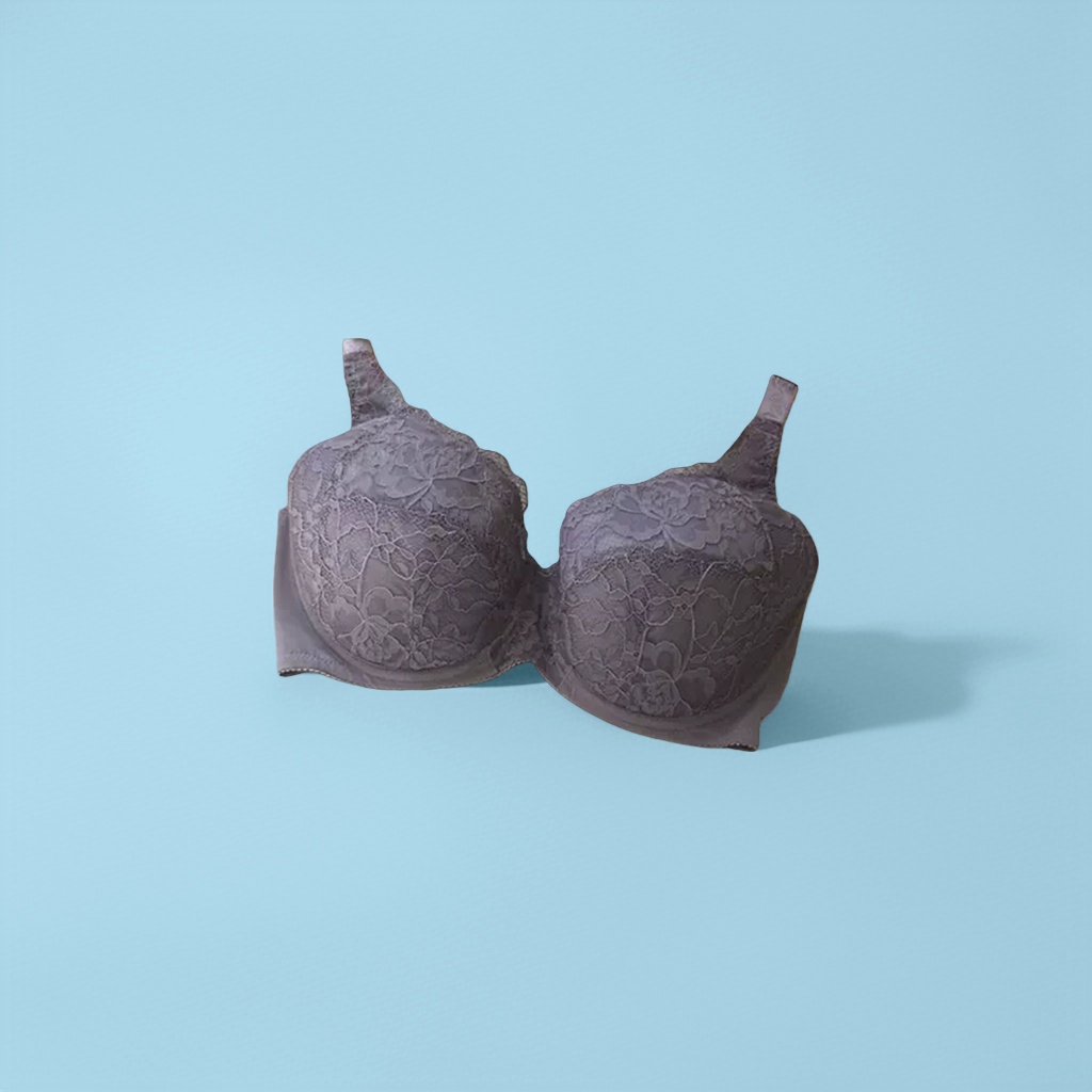 The grey lace bra is a comfortable and breathable women's underwear without a steel ring