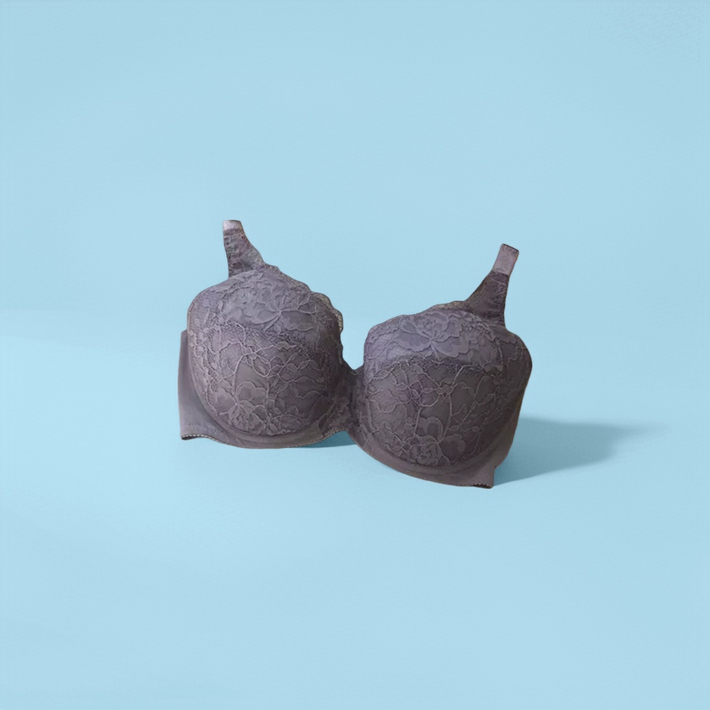 The grey lace bra is a comfortable and breathable women's underwear without a steel ring Specification image