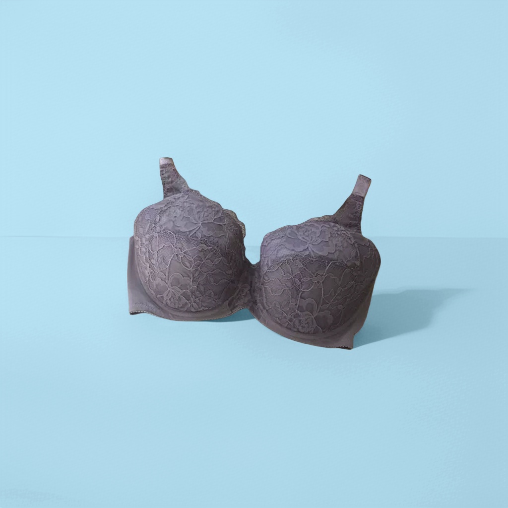 The grey lace bra is a comfortable and breathable women's underwear without a steel ring details Picture