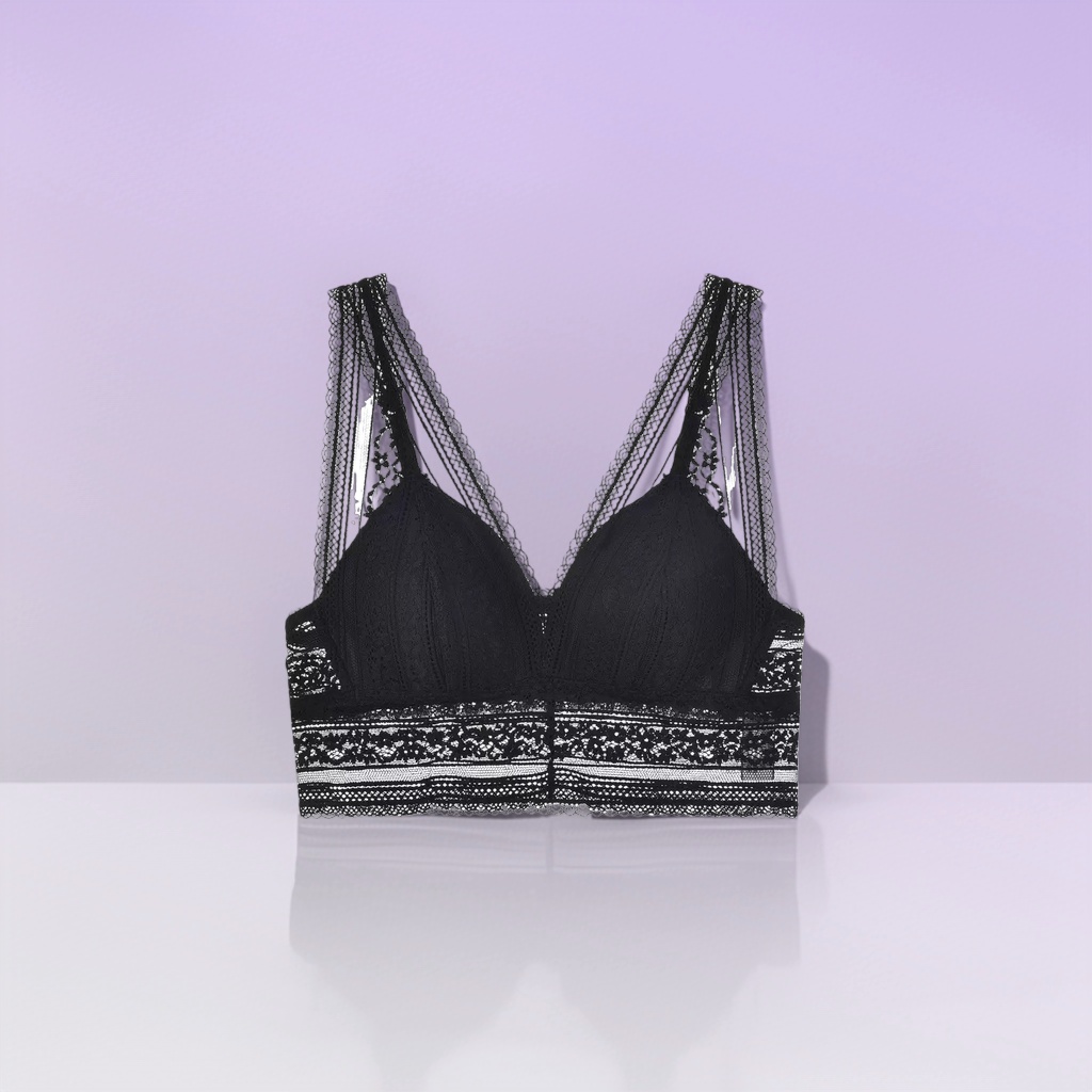 Black lace bra, a sexy lingerie without underwire, is comfortable, breathable and adjustable for women Application Scenario