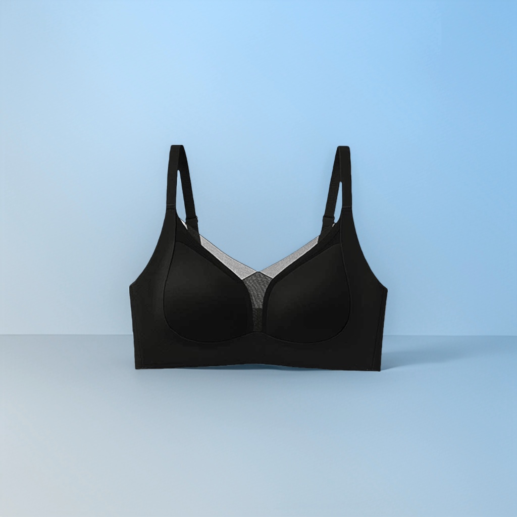 Black, seamless, tight-fitting bra, comfortable and breathable lace women's underwear Specification image