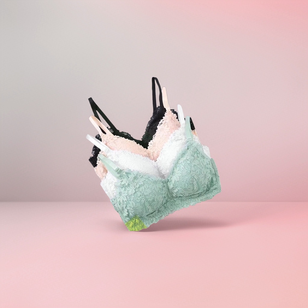 Colorful lace women's bra is a comfortable, breathable, and tight-fitting undergarment details Picture