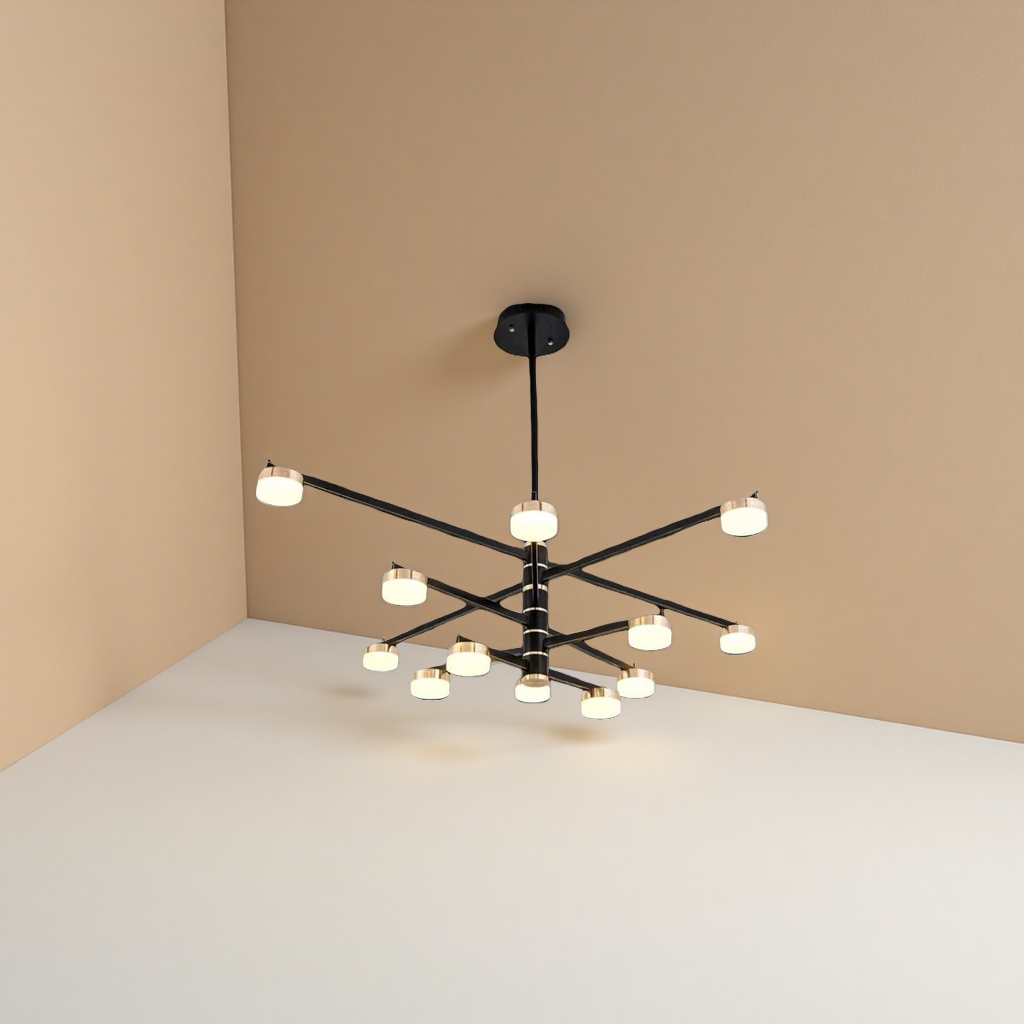 Black modern and simple living room chandelier, Nordic-style bedroom and dining room lamps Application Scenario