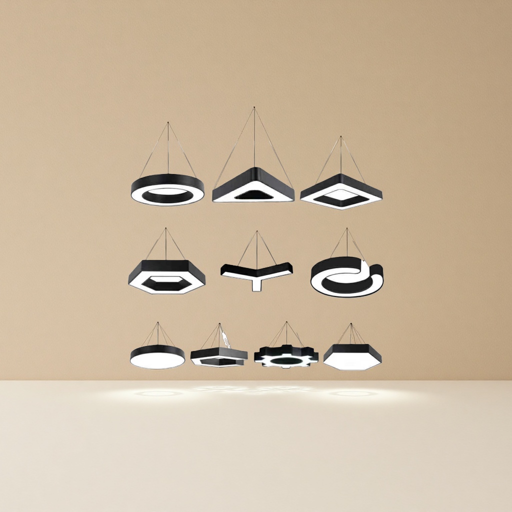 Black modern and simple pendant lamp, suitable for living room, bedroom and dining room, Nordic style ceiling lamp details Picture