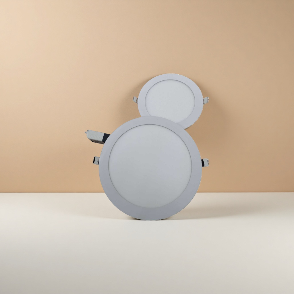 White circular embedded LED light panel ceiling lighting fixtures for home, office and commercial use details Picture