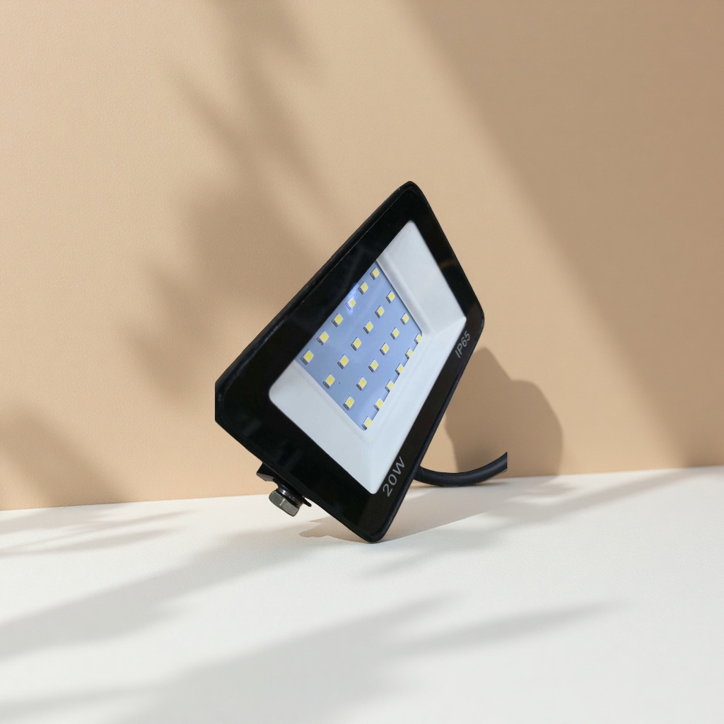 Black LED floodlights for waterproof outdoor lighting, available in 10W, 30W and 50W for engineering fixtures