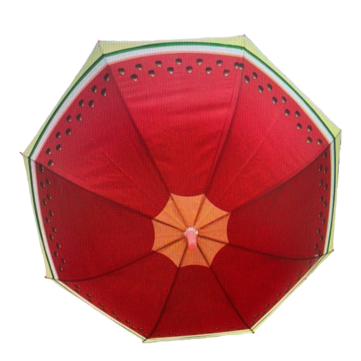 A red watermelon-patterned umbrella for both weather and rain, waterproof, sun-proof, lightweight and foldable Item Picture