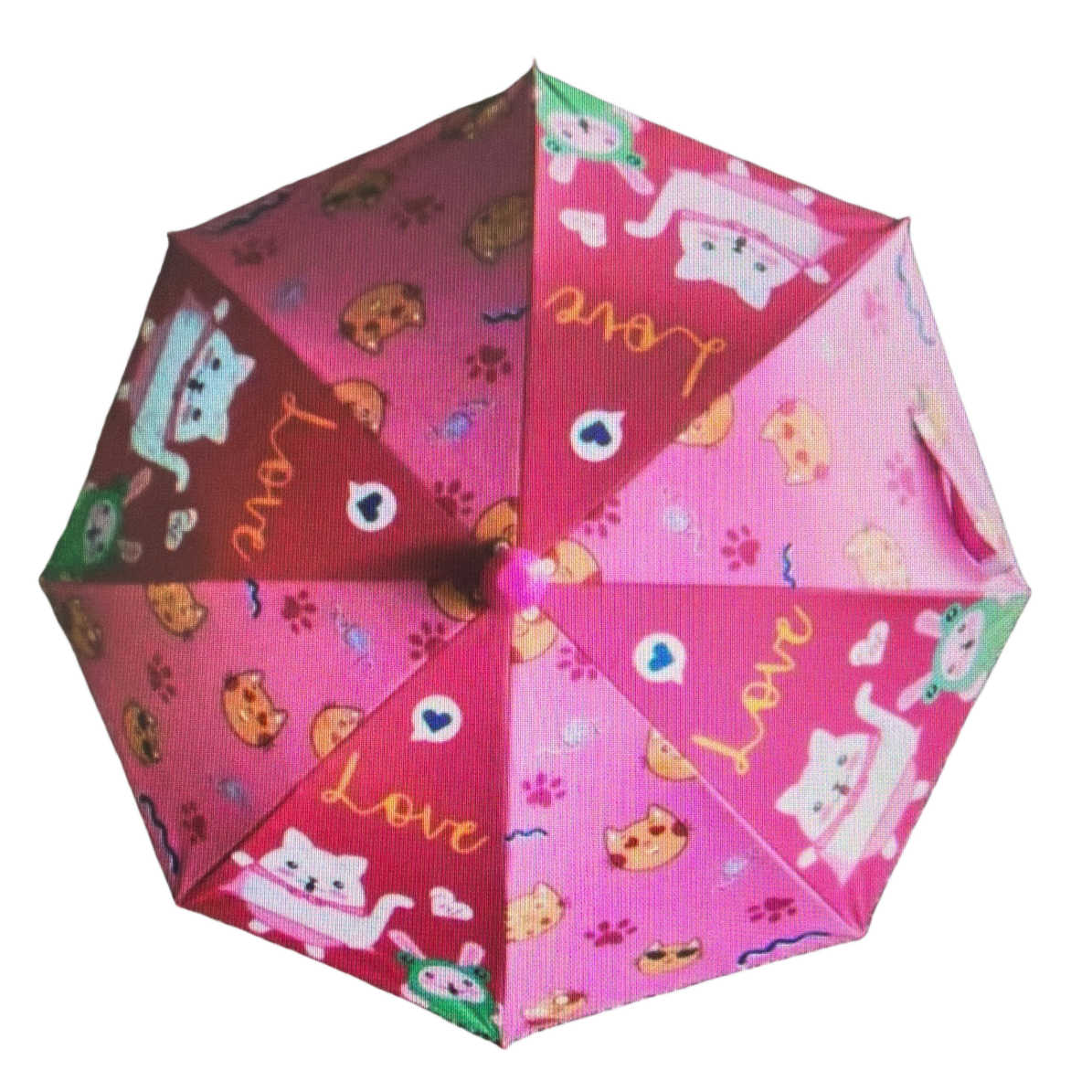 Pink cartoon pattern all-weather umbrella, waterproof, sun-proof, lightweight and foldable, specially designed for ladies Item Picture