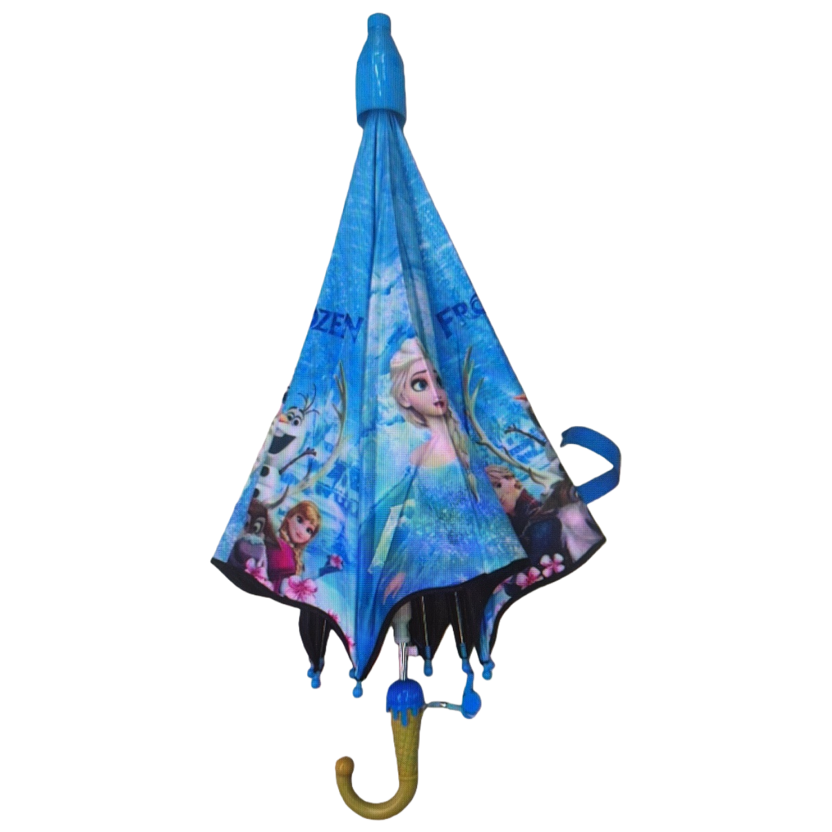 The blue Frozen theme all-weather umbrella is waterproof, sun-proof, lightweight and foldable Item Picture