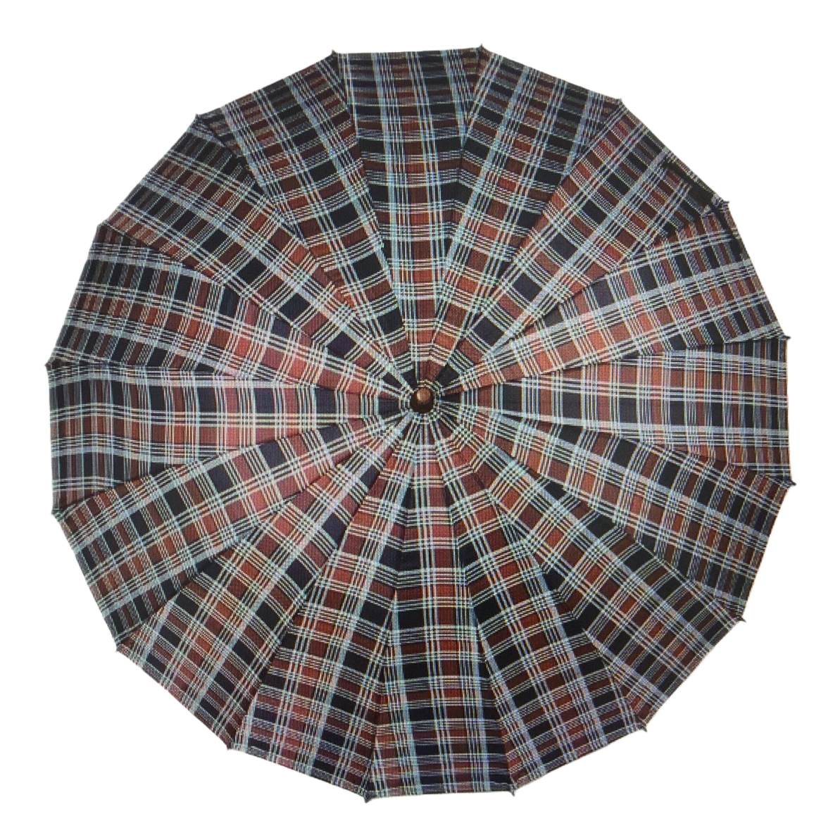 The checkered pattern folding umbrella is portable and can protect against sun and rain, suitable for both sunny and rainy days Item Picture