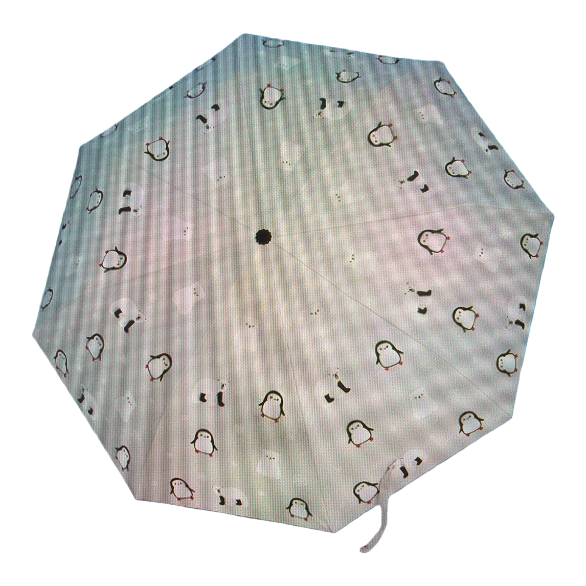 Light pink penguin pattern all-weather umbrella, waterproof, sun-proof, lightweight and foldable Item Picture