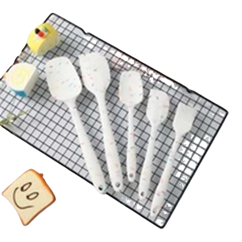 白色硅胶厨具套装白底实物图